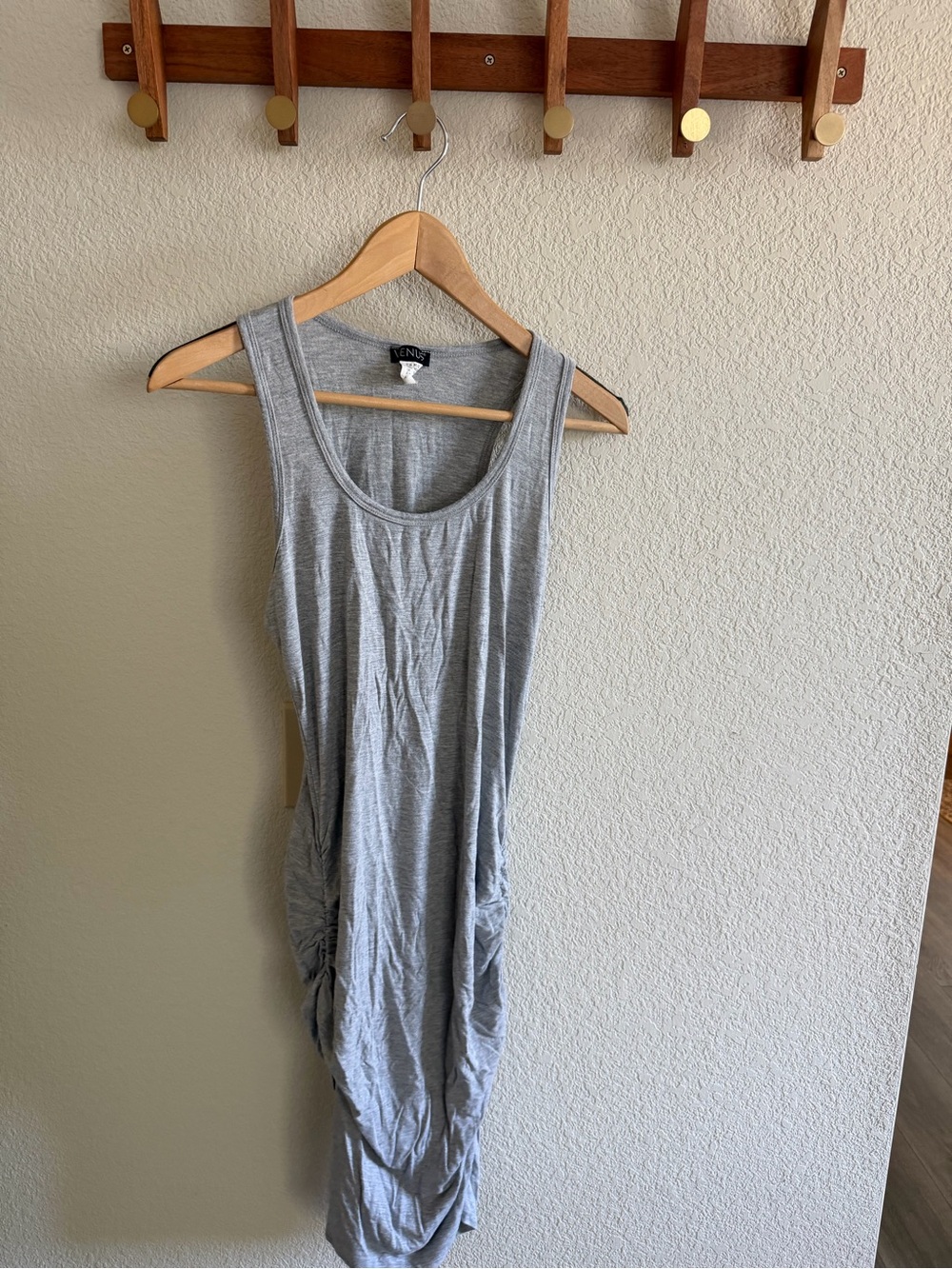 VENUS Light Grey Scoop Neck Sleeveless Midi Dress